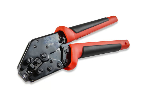 Pro Crimp Tool, Ratchet Action Front View Red