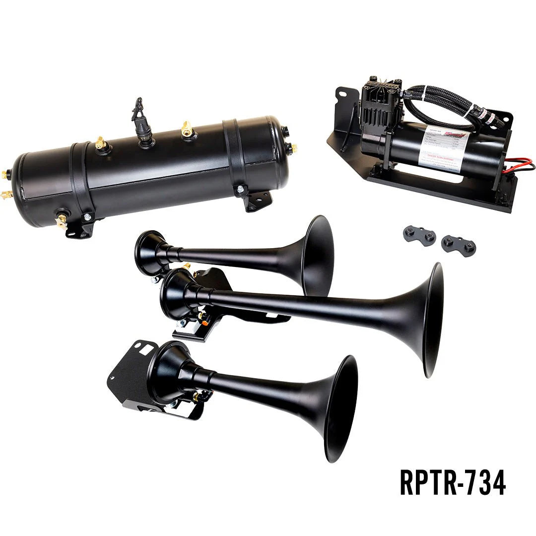DIRECT FIT TRAIN HORN AND ONBOARD AIR SYSTEMS FOR 2017-2025 FORD F-150 RAPTOR/RAPTOR R