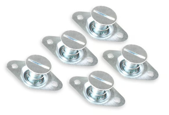Earl's Quarter Turn Fasteners 5/16" Self-Eject .500" Length - (5) Pieces Front View Silver