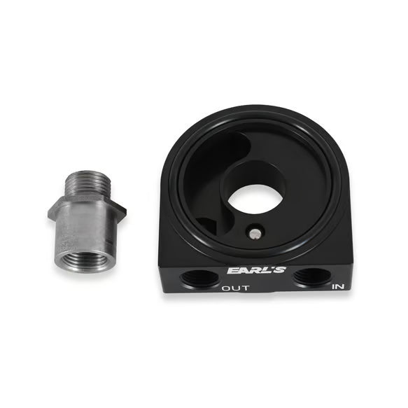 Earl's Sandwich Filter Adapter Front View Black