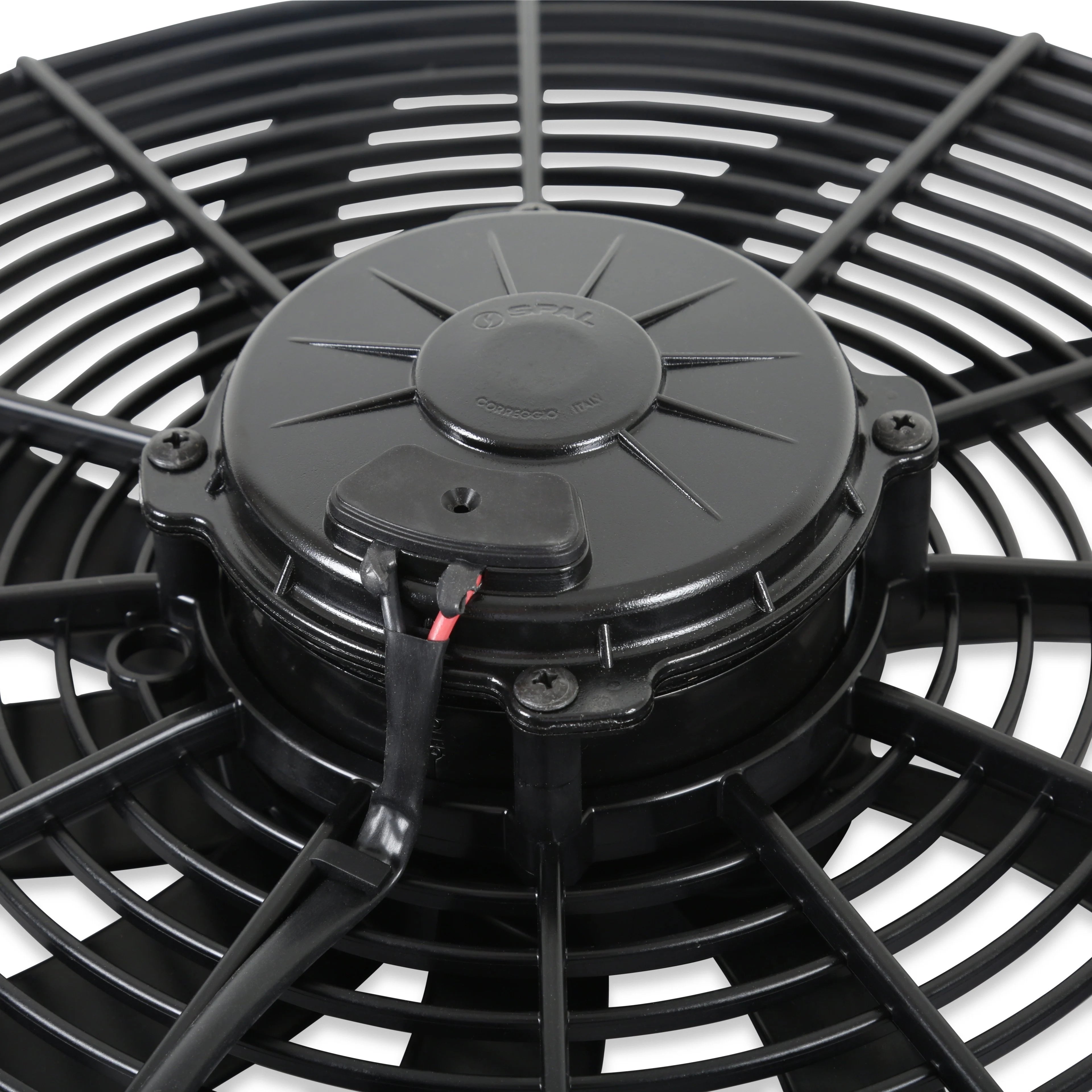 SPAL® 16.00" Inch Electric Fan Puller Style High Performance 2024 CFM 10 Curved Style blades Rear View