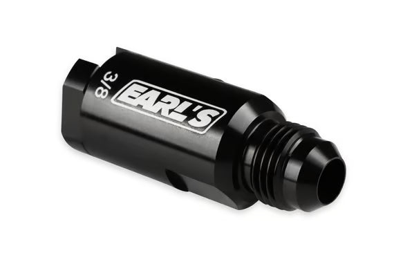Earl's O.E. Fuel Line EFI Quick Connect -6 AN to 3/8" OEM Fuel Tube Front View Black