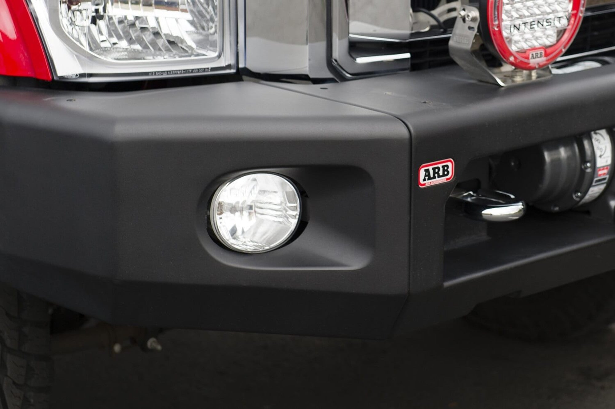 11-16 Ford F250/F350 Full Width Modular Bumper up-close Display on Vehicle