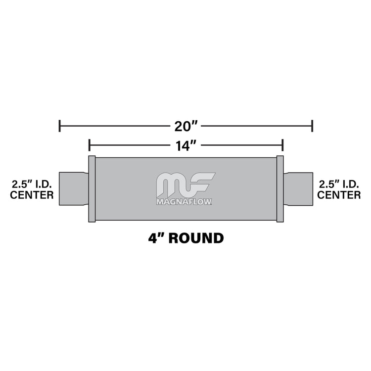 MagnaFlow 4in. Round Straight-Through Performance Exhaust Muffler 10416