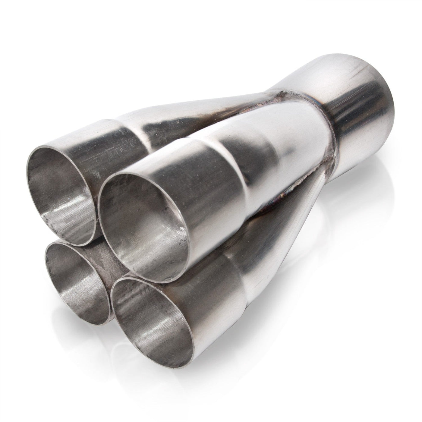 Four-Way Merge Collectors with Slip-Fit Primaries Stainless Steel Front View
