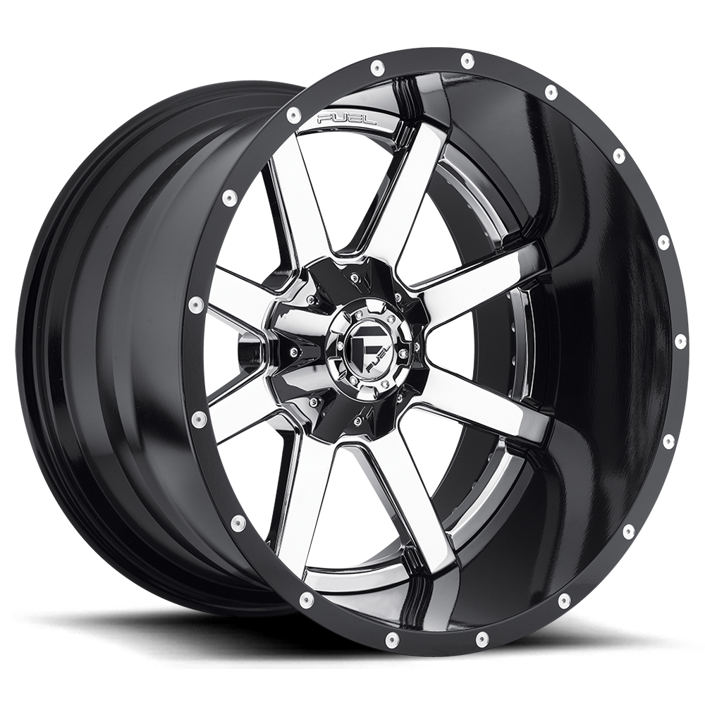 Fuel Wheels | MAVERICK Front View Black Silver