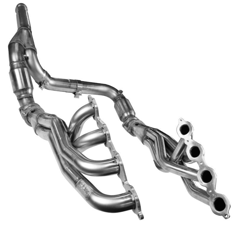1-3/4" Stainless Headers & Ultra-GREEN Catted Y-Pipe. 2019-2020 GM Truck 5.3L. Front View