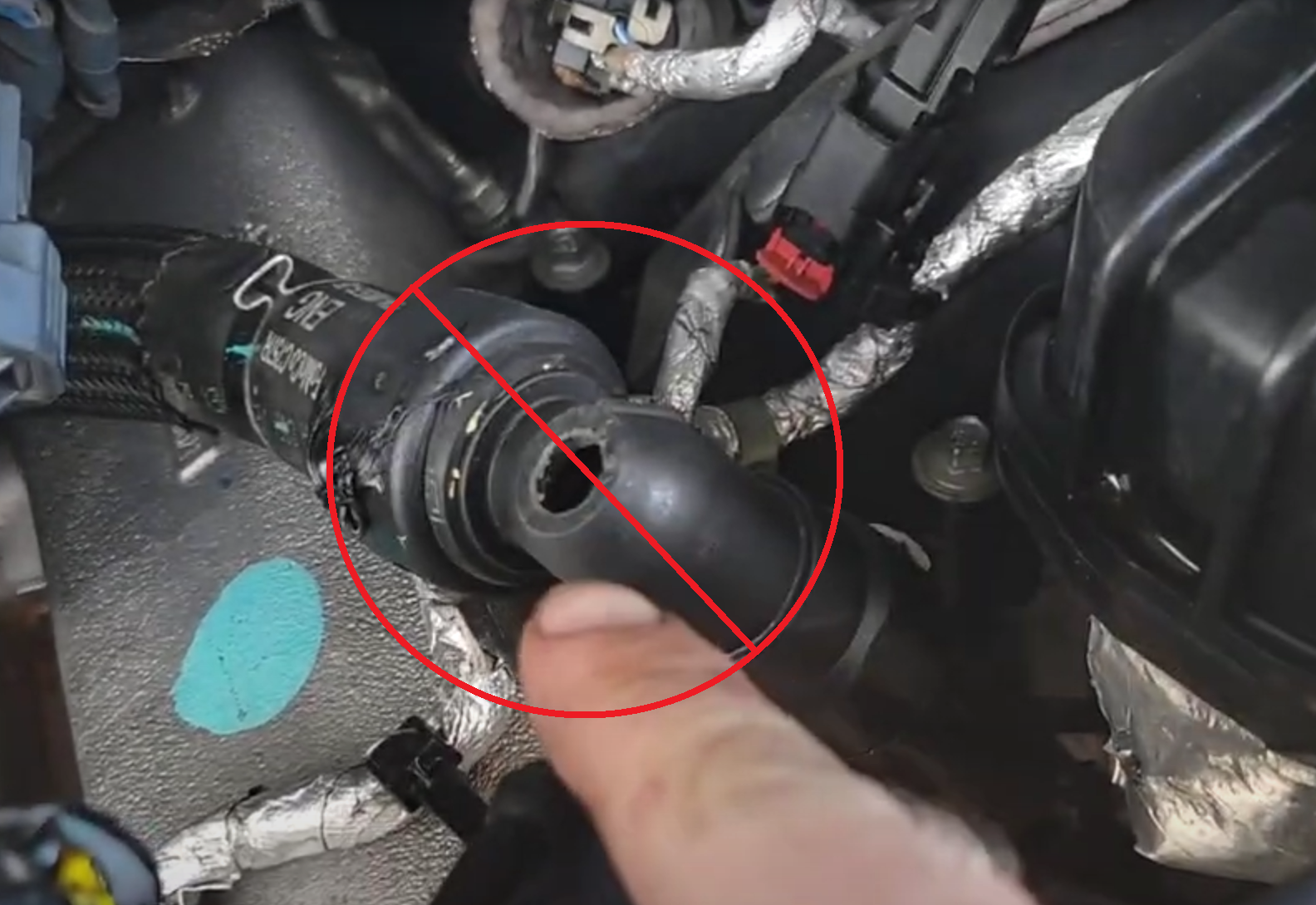 SPE Motorsport 2011-2024 Ford 6.7 Heater Inlet Billet Top Adapter Fitting Front View