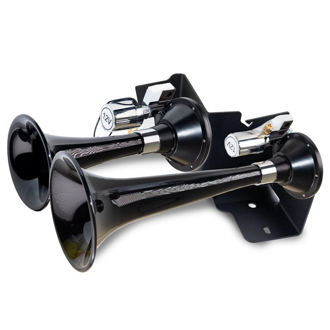 2018-2025 JEEP JLU WRANGLER BLACK DUAL AIR HORN ADD-ON KIT