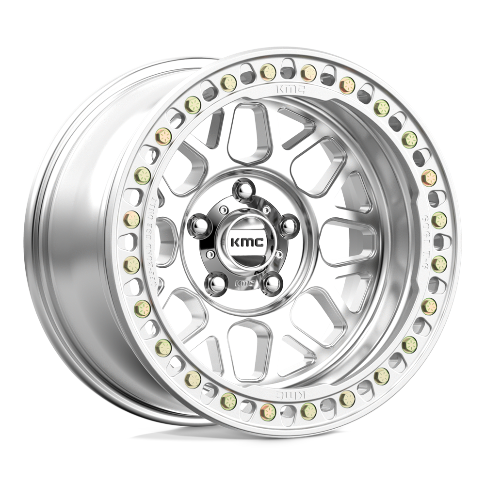 KMC WHEELS | GRENADE CRAWL BEADLOCK Front View Silver
