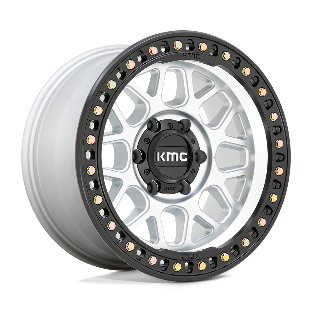 KMC WHEELS | GRS | GLOSS SILVER W/ MACHINED FACE | MACHINED W/ SATIN BLACK LIP