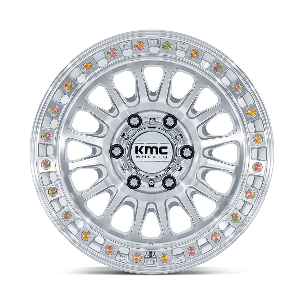 KMC WHEELS | IMS GLOSS SILVER W/MACHINED FACE | MACHINED W/MATTE BLACK LIP