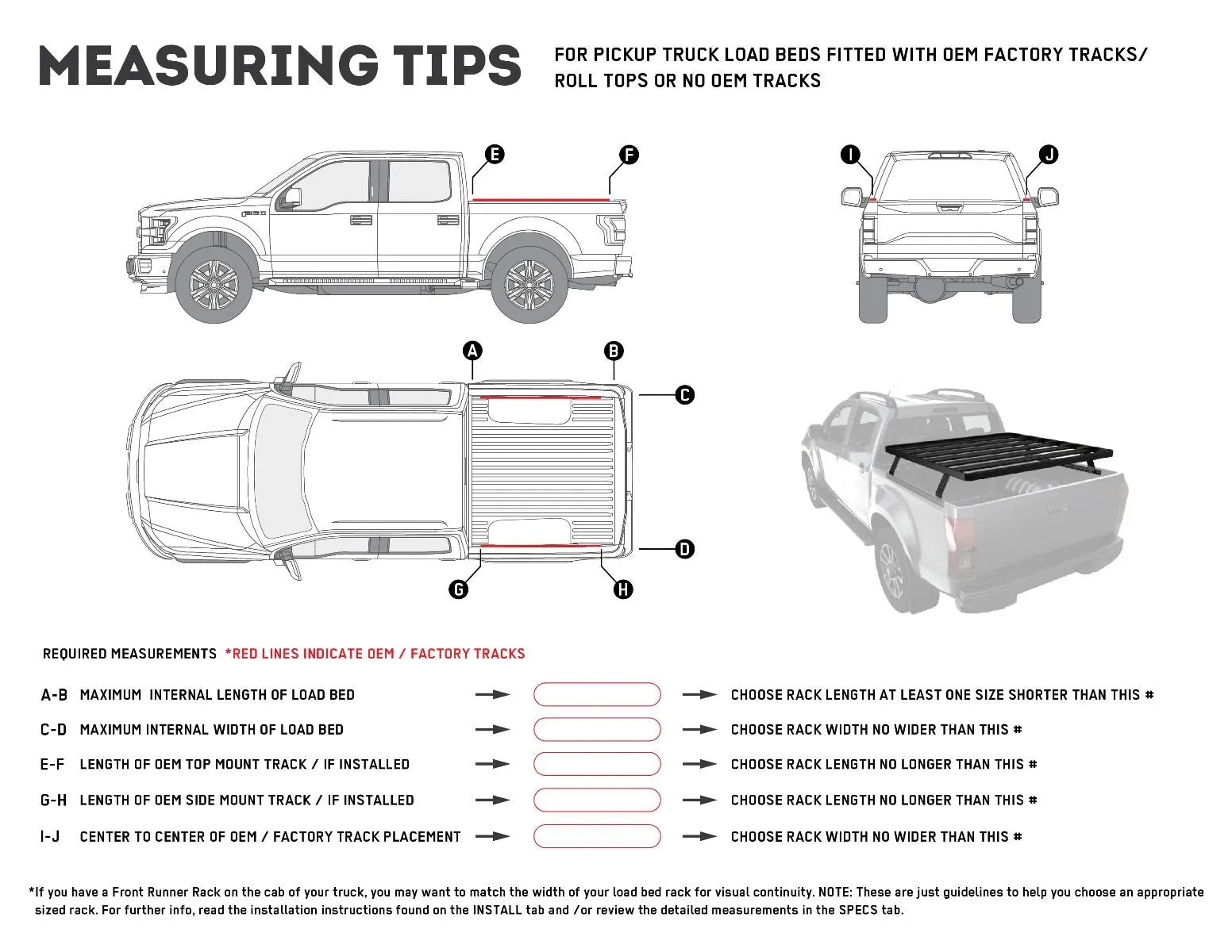 Pickup Truck Slimline II Load Bed Rack Kit / 1255mm(W) x 1358mm(L)
