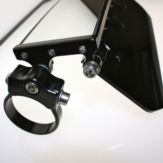 12″ Wide Panoramic Rearview Mirror with Folding Sun Visor – Solid Black Shield Side View