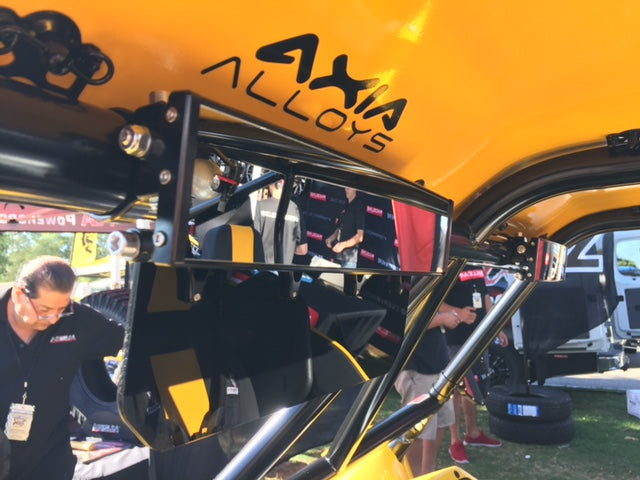 12″ Wide Panoramic Rearview Mirror with Folding Sun Visor – Dark Tinted Shield Front View