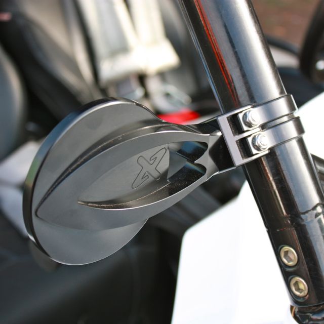 4.0″ Round Full Billet Convex Side Mirror Front View