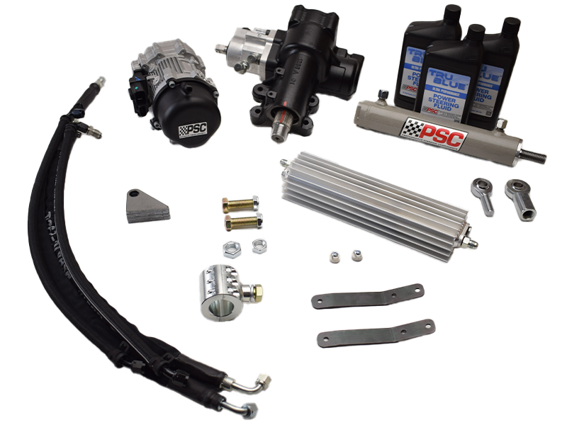 '18-23 Jeep JL PSC Cylinder Assist EHPS Steering Kit - Aftermarket Front Axle 6.75" Lock-to-Lock