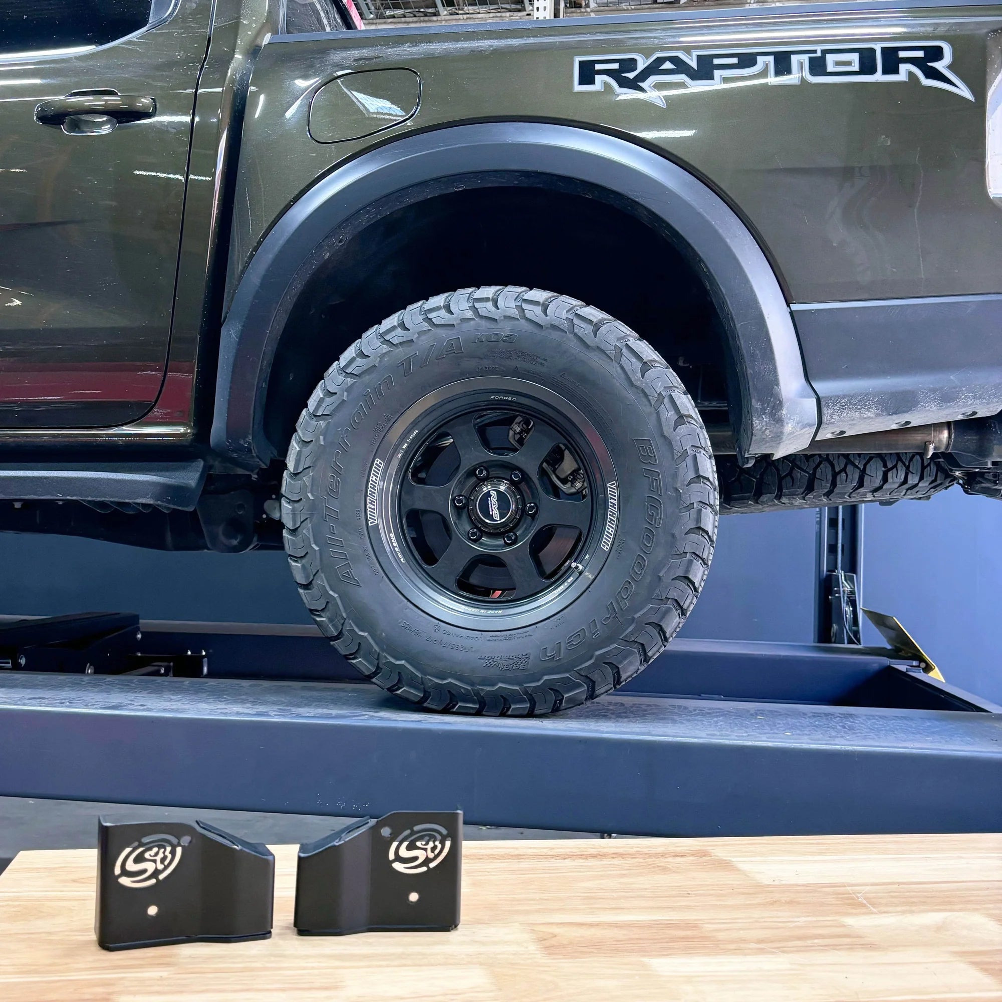 Trailing Arm Sensor Guards For 2024-2025 Ford Ranger Raptor 3.0L V6 Front View