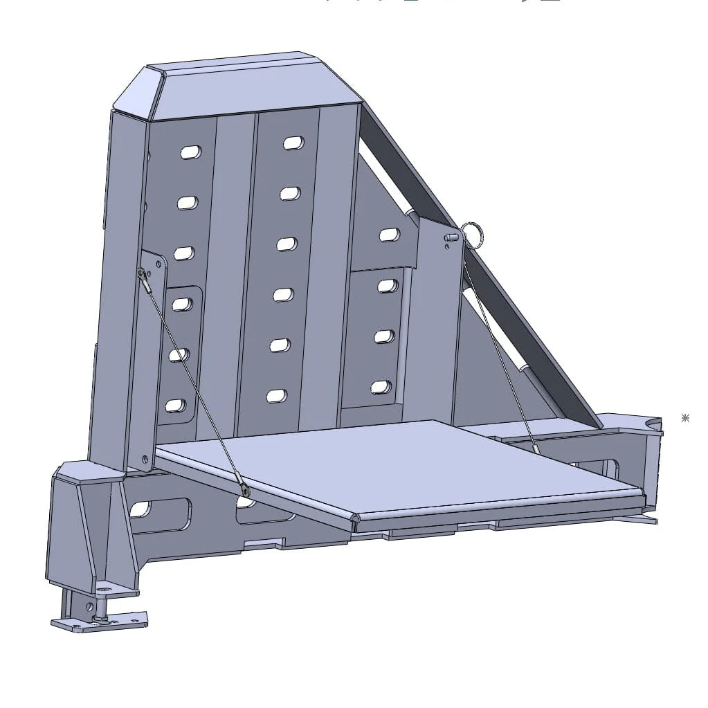 SWING OUT BUMPER FOLDING TABLE Front View