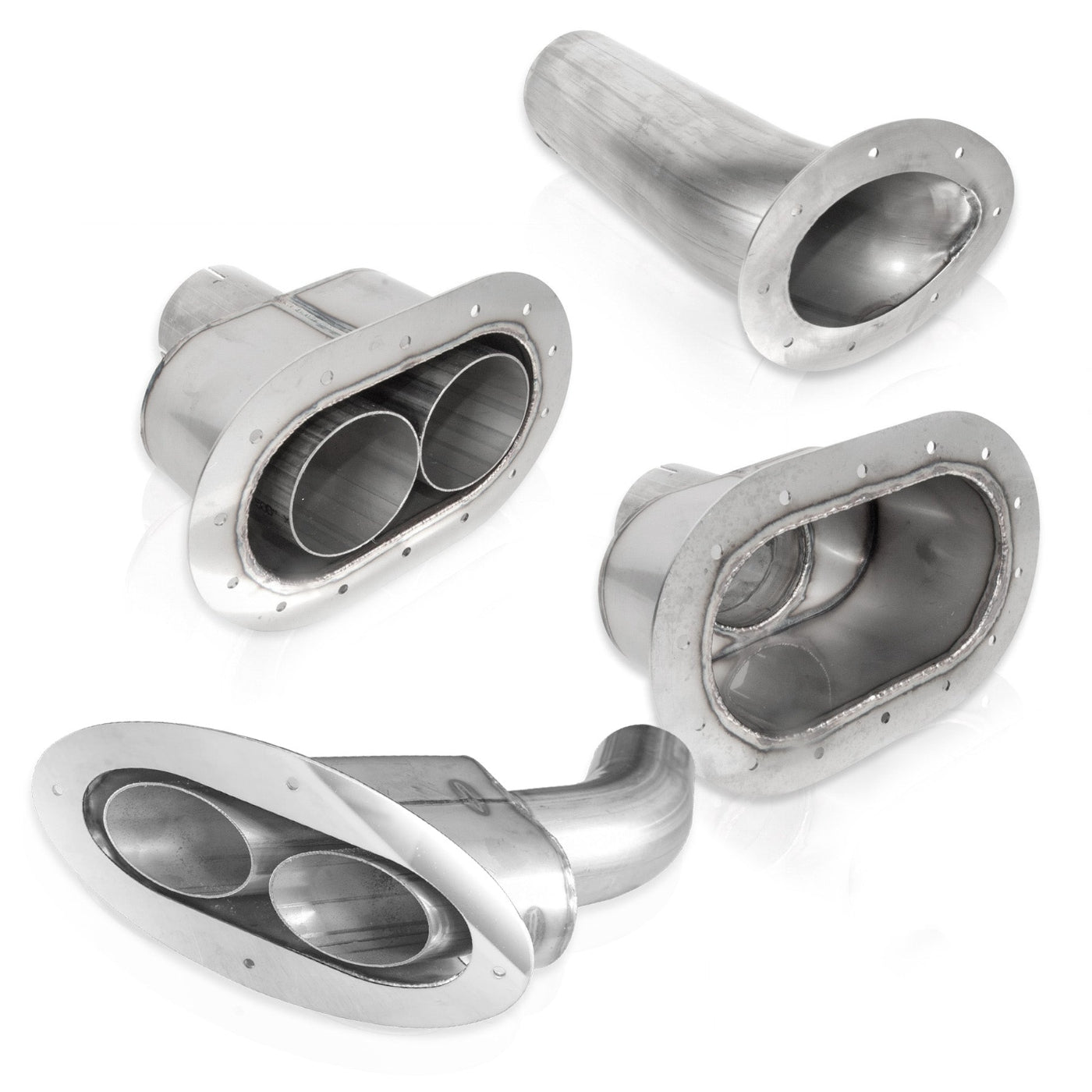 Through-Body Style Exhaust Tip 304 Stainless Steel Front View