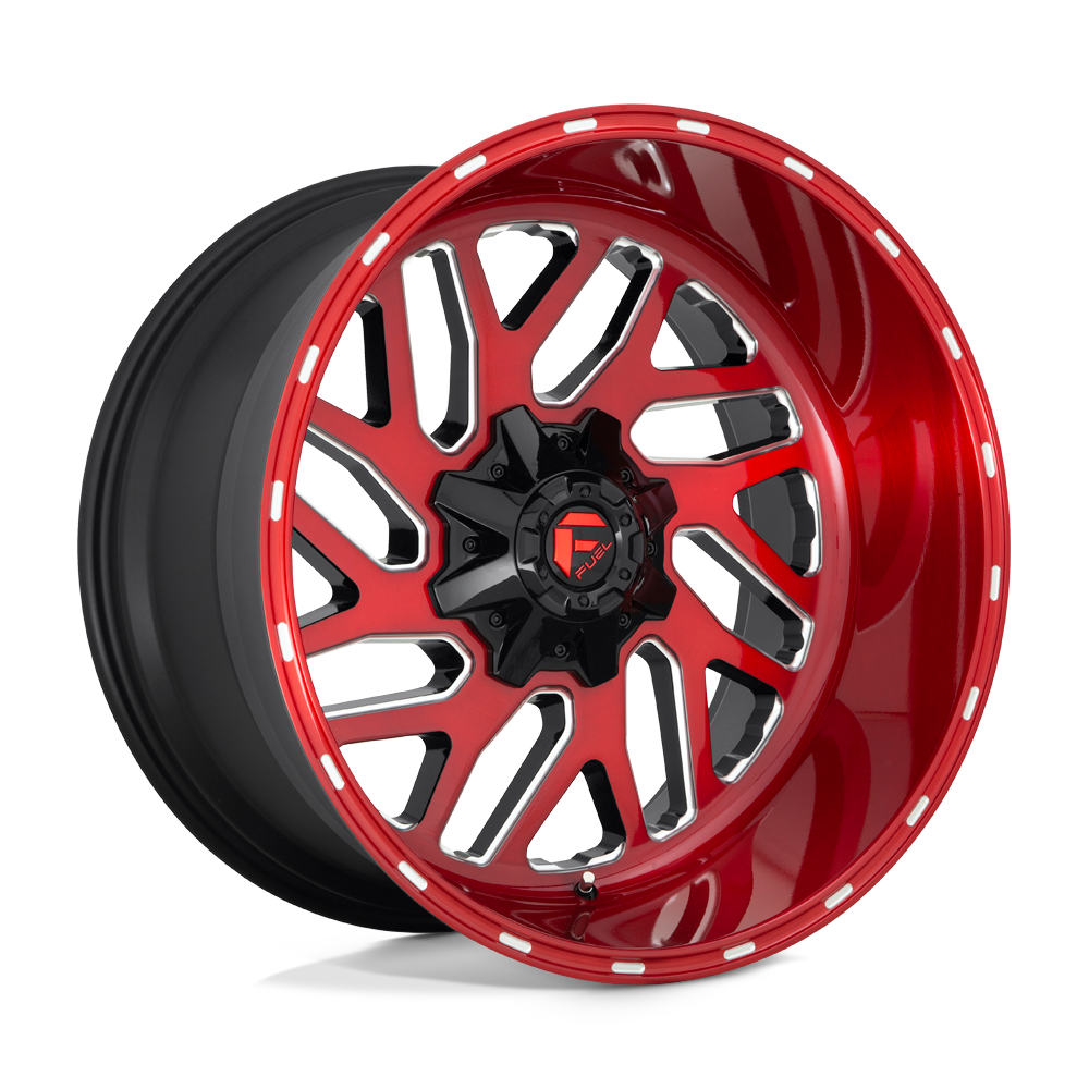 Fuel Wheels | TRITON | BRUSHED GUN METAL TINTED CLEAR/GLOSS BLACK RED TINTED CLEAR/CANDY RED MILLED