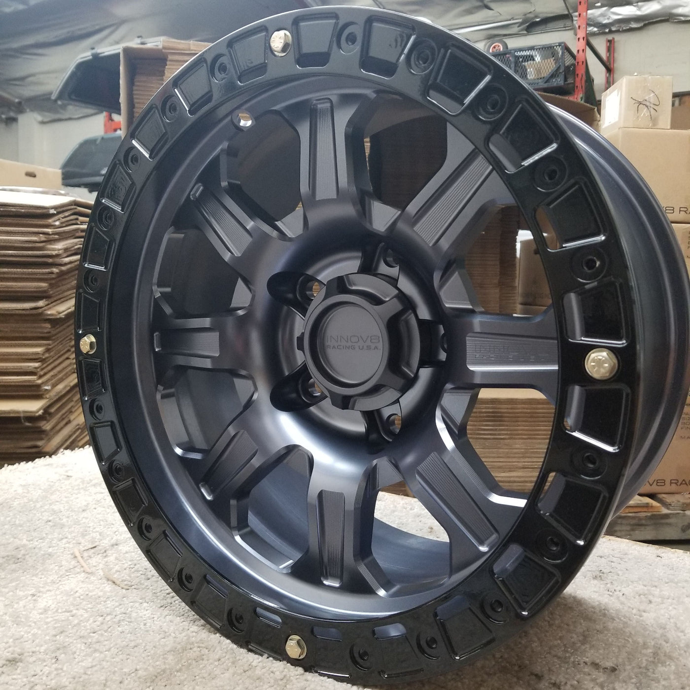 G500 Simulated Beadlock Wheel 18x9.0" 5 & 6 Lug - TechLite Ring Front View