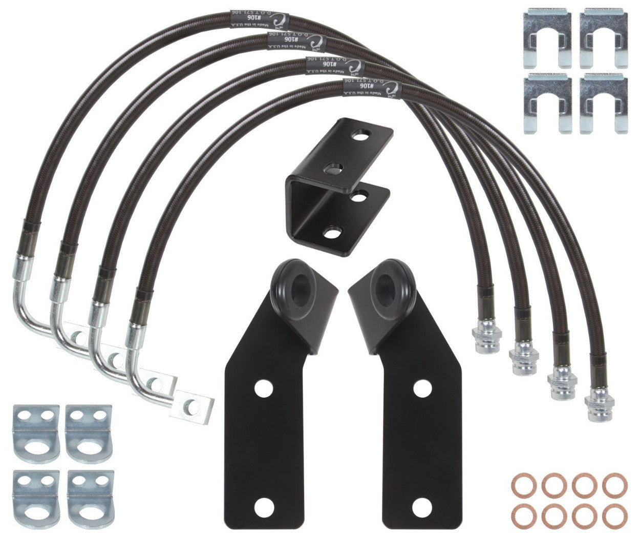 '07-17 Jeep JKU Carli Suspension 2.5 Pathfinder System-3" Lift Display of Brake Line Kit included Parts 