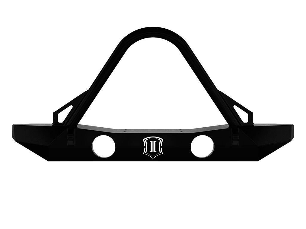 '07-18 Jeep JK Pro Series Mid-Width Front Bumper w/ Stinger Impact Series Off-Road Armor (front view)