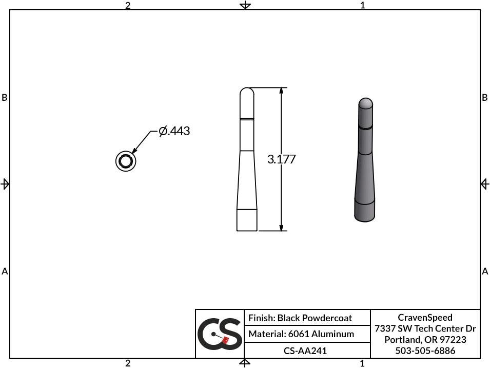'07-14 GMC 1500 Original Stubby Antenna Communication CravenSpeed design