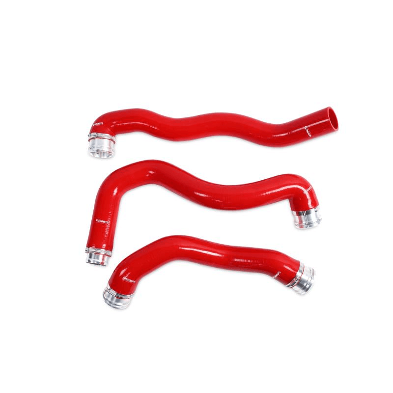 08-10 Ford 6.4L Powerstroke Silicone Coolant Hose Kit Performance Products Mishimoto Red display