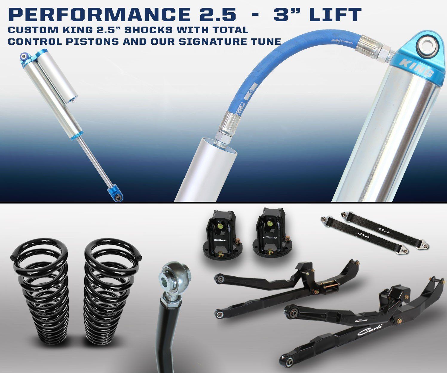 10-11 RAM 2500/3500 4X4 DIESEL 3.0" LIFT PERFORMANCE 2.5 LONG ARM SYSTEM Included Parts display 