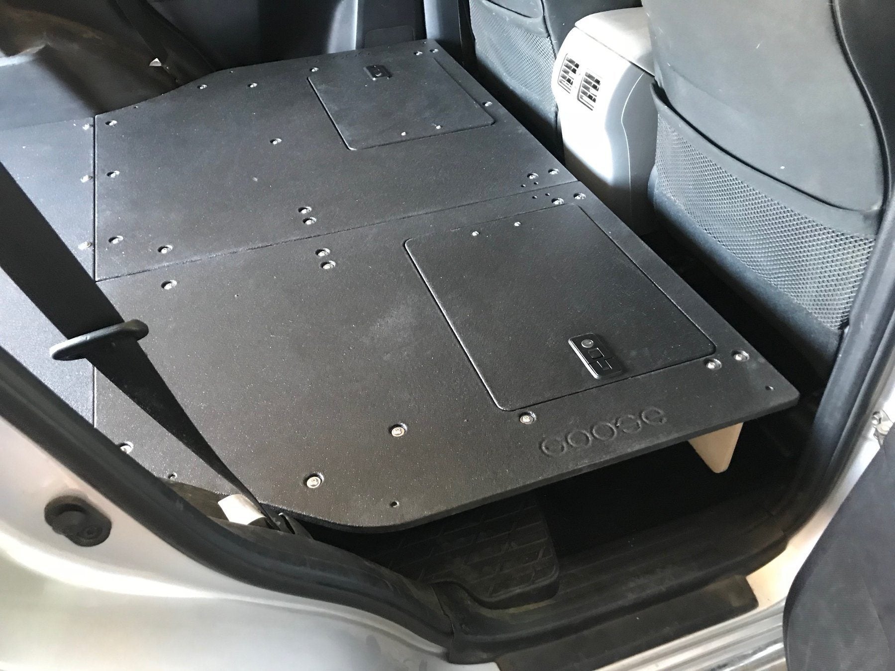 10-23 (5th Gen) Toyota 4Runner 3rd Row Seat Low Profile Plate Based Sleeping Platforms Display in Vehicle 