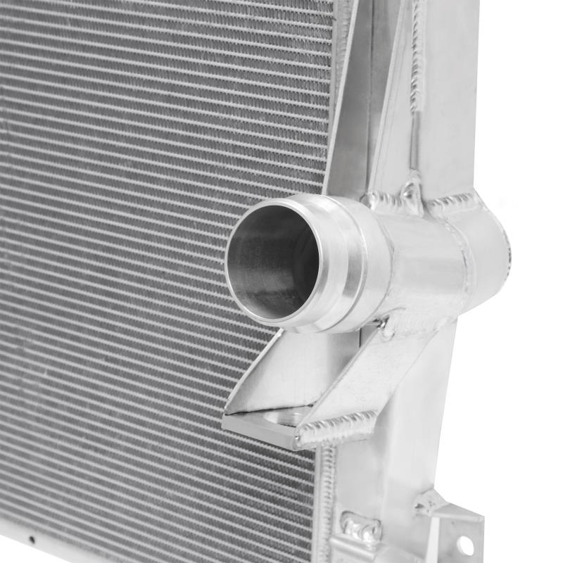 11-16 Ford 6.7L Powerstroke Aluminum Primary Radiator Performance Products Mishimoto Silver close-up