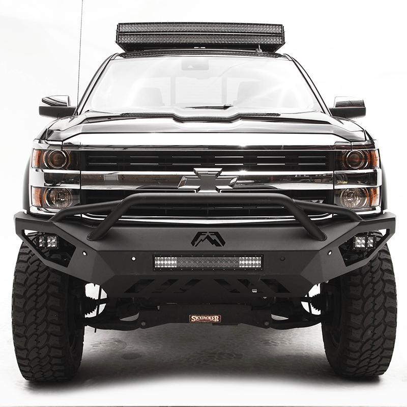 '15-19 Chevrolet 2500/3500HD Vengeance Series Front Bumper Fab Fours No Grill Guard Powdercoated display