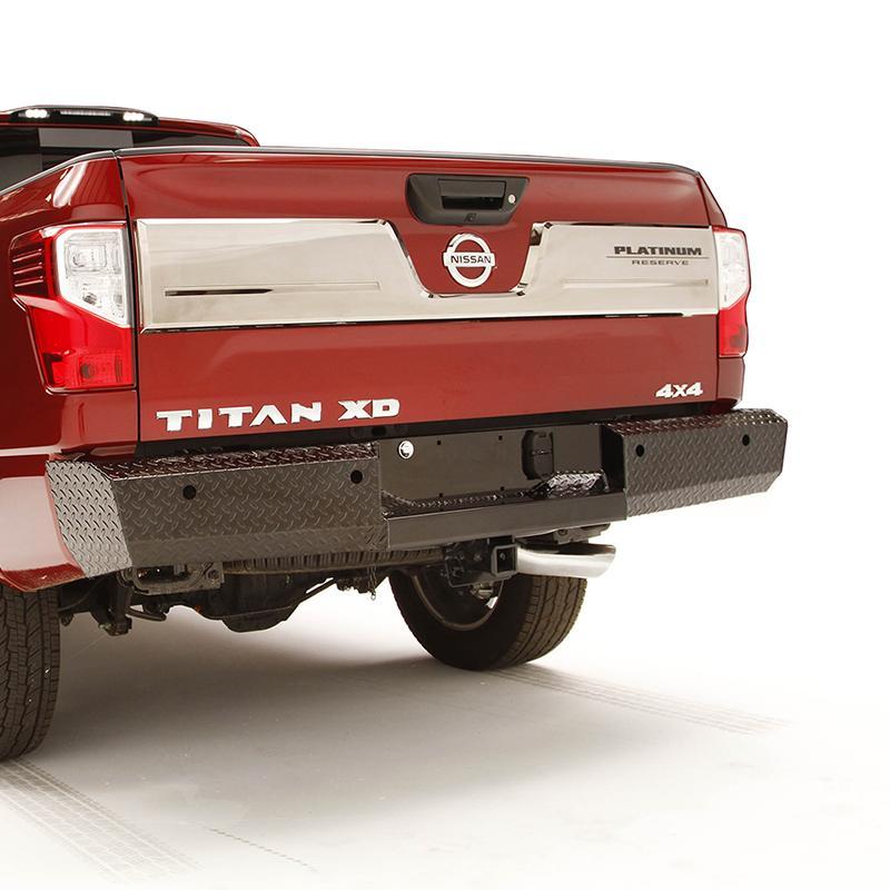 16-23 Nissan Titan XD Black Steel Series Rear Bumper Fab Fours display