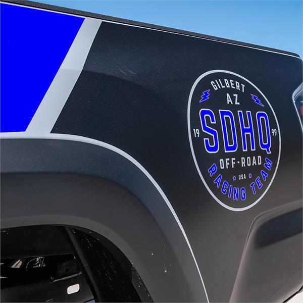 '16-Current Toyota Tacoma SDHQ Pro Bedside Decal Kit Sticker SDHQ Off Road Blue 