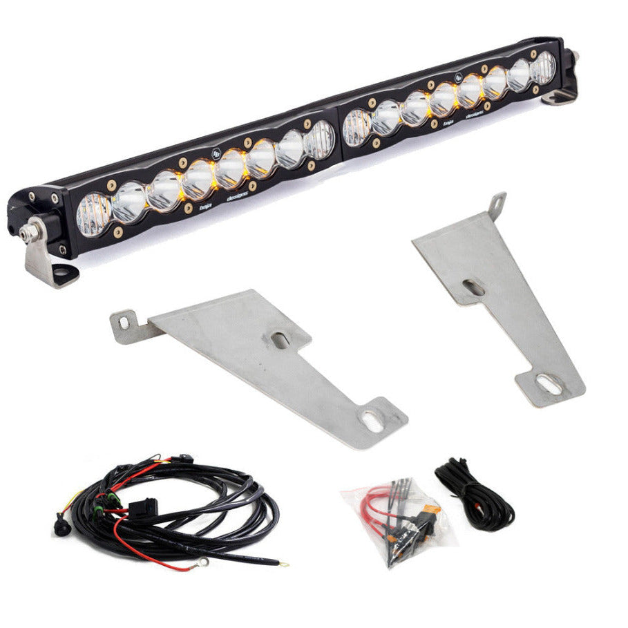 '22-23 Toyota Tundra Baja Designs 20" S8 Behind the Bumper LED Light Bar Kit Display of Included Parts 
