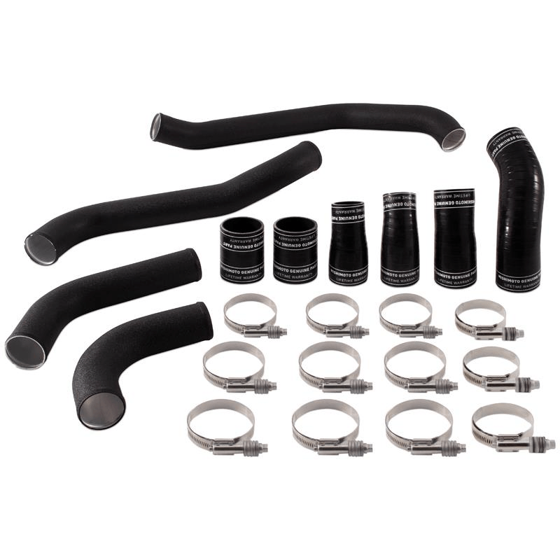 17-23 Ford F150 3.5L Ecoboost Hot-Side Intercooler Pipe Kit Performance Products Mishimoto Wrinkle Black parts