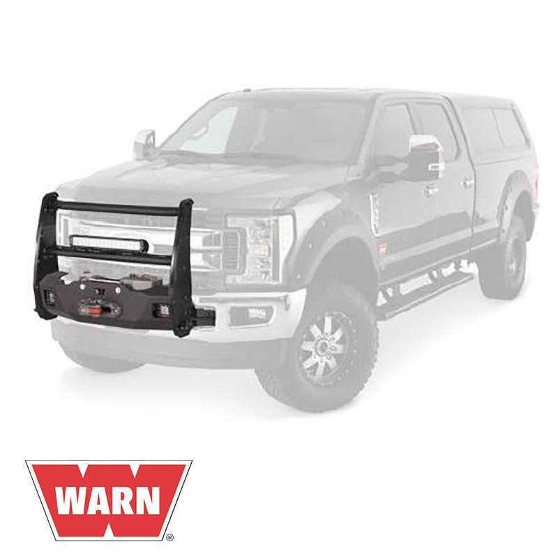 17-22 Ford SuperDuty Gen III Trans4mer Series Bolt-on Center-only "Tall" Grille Guard Winch Mount Warn Industries Large Frame Mounting Kit display