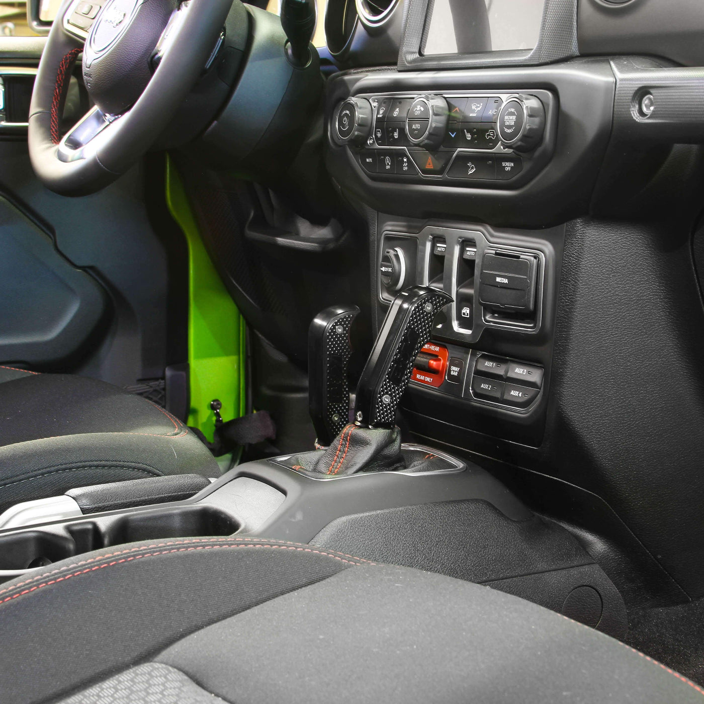 '18-23 Jeep JL Magnum Grip Shift Handle Interior Accessories B&M display in Vehicle 