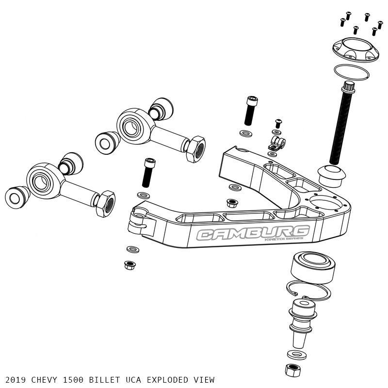 '19-23 Chevy/GMC 1500 Kinetik Billet Upper Control Arms Suspension Camburg Engineering design