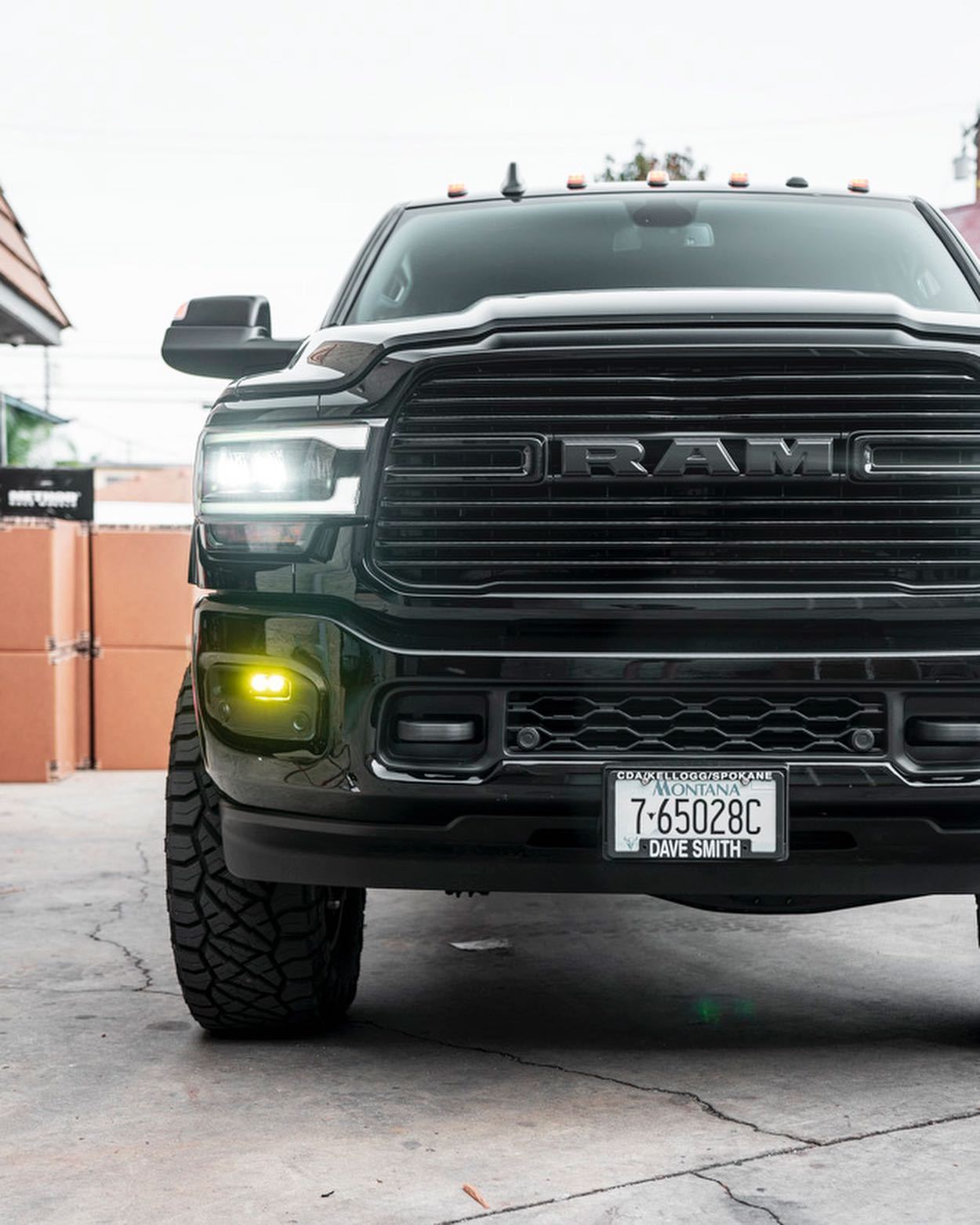 '19-21 Ram 2500/3500 Baja Designs S2 Fog Pocket Kit Display on Vehicle In Use (front view)