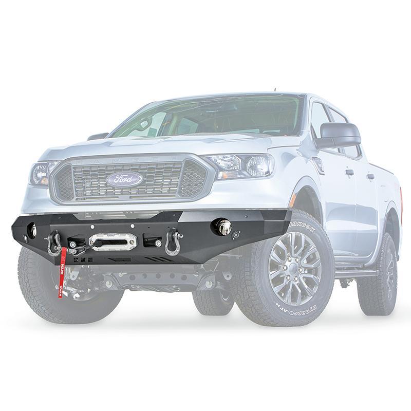 '19-21 Ford Ranger Ascent Series Front Bumper Without Bolt-On Baja Tube Warn Industries display