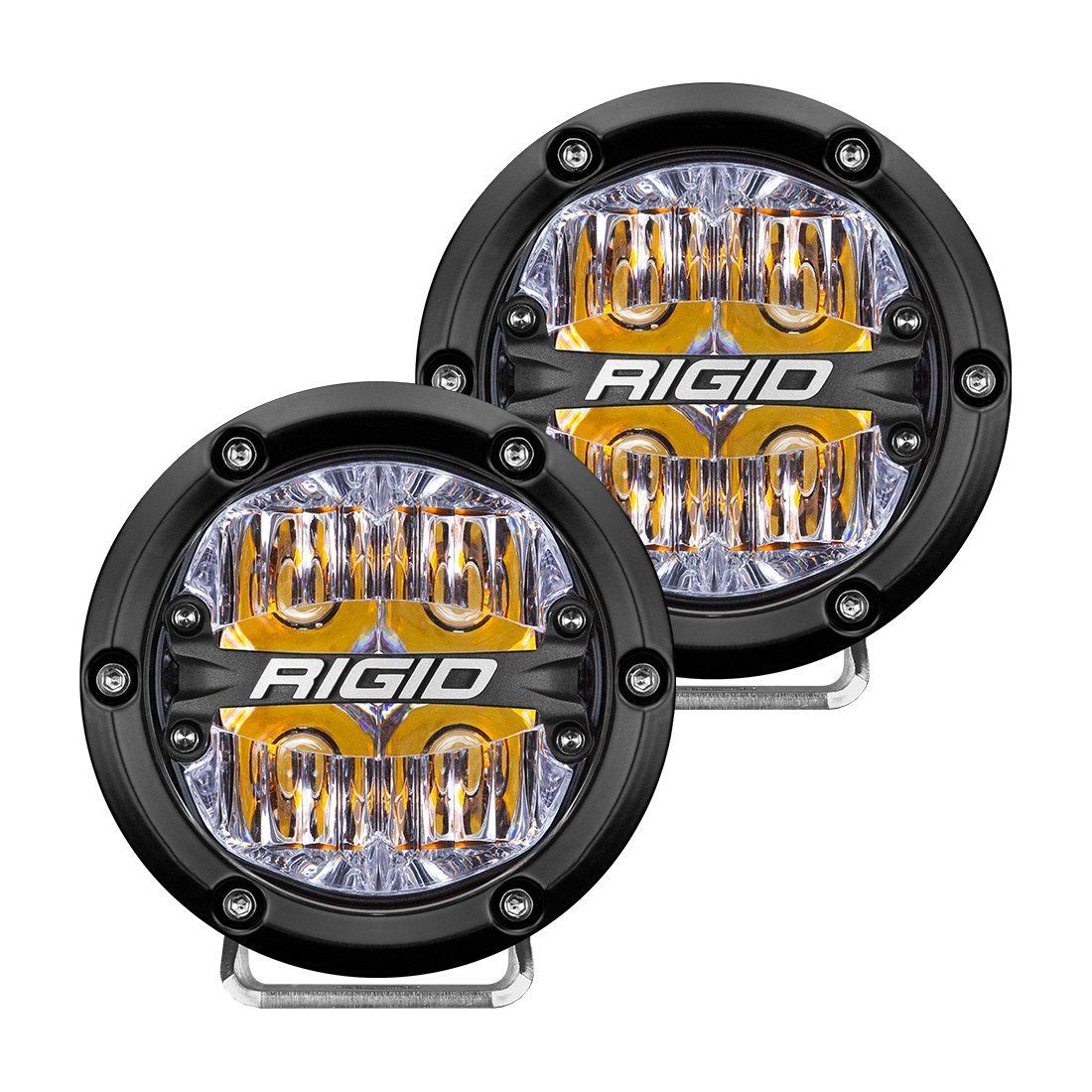 360 Series 4" LED OE Off-Road Fog Light Pair Lighting Rigid Industries Amber Drive display