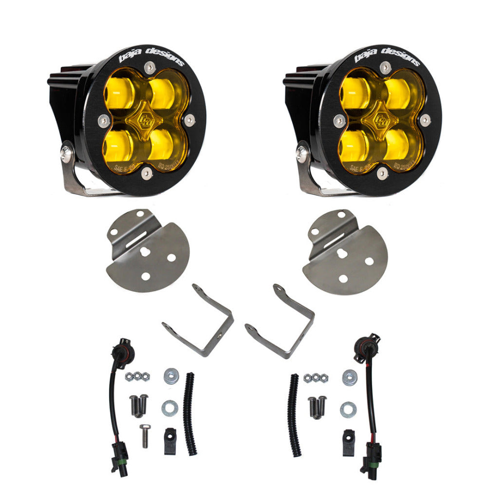 '15-19 Chevy/GMC SAE Fog Light Kit Baja Designs amber Display of Included Parts 