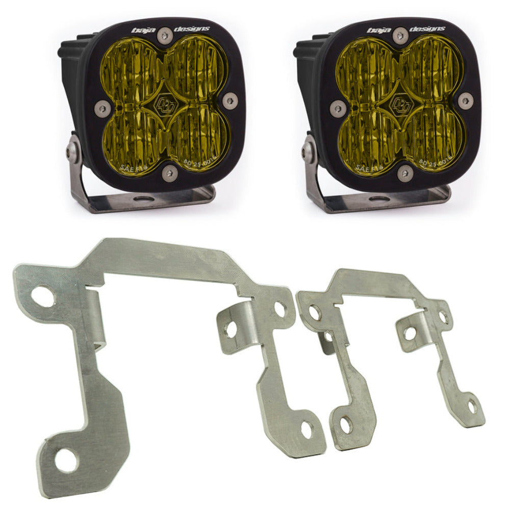 '21-23 Ford Bronco Baja Designs SAE Fog Light Kit w/ OE Plastic Bumper Display of Included Parts 