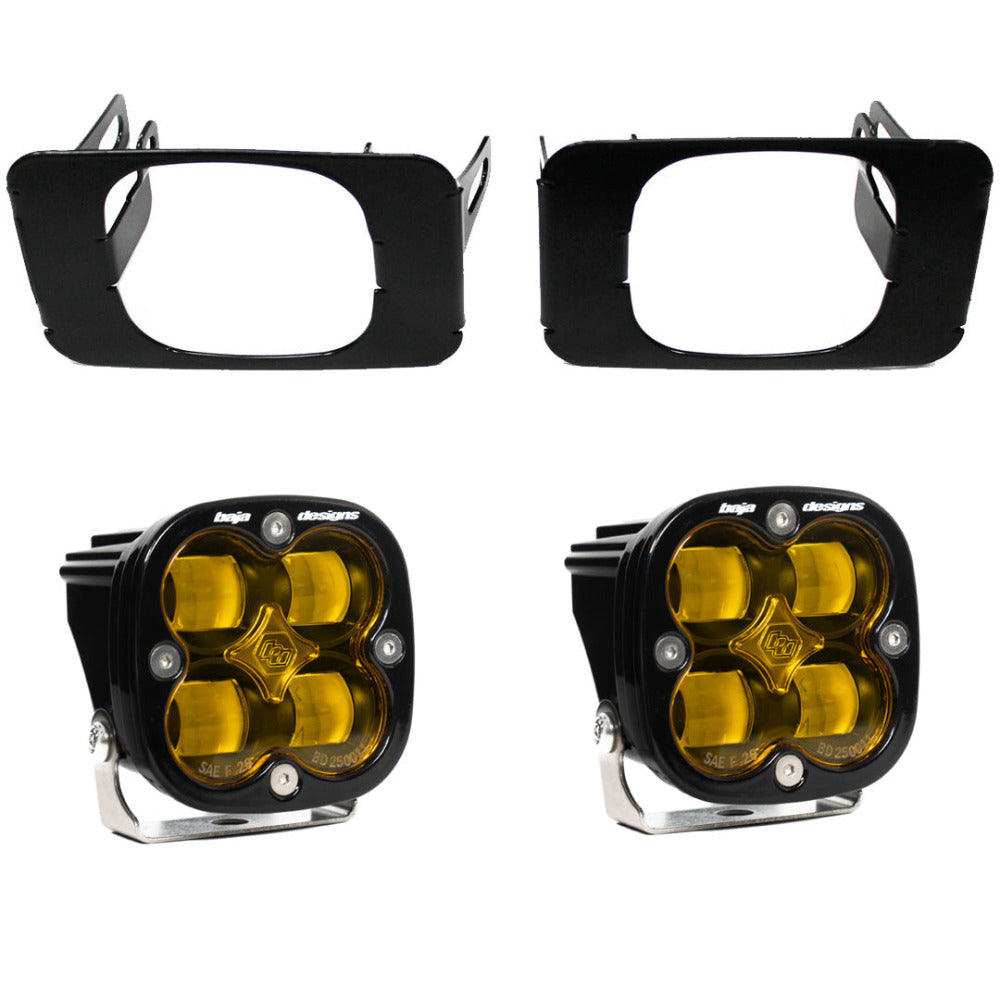 '15-20 Ford F150 SAE Fog Light Pocket Kit Baja Designs amber Display of Included Parts 