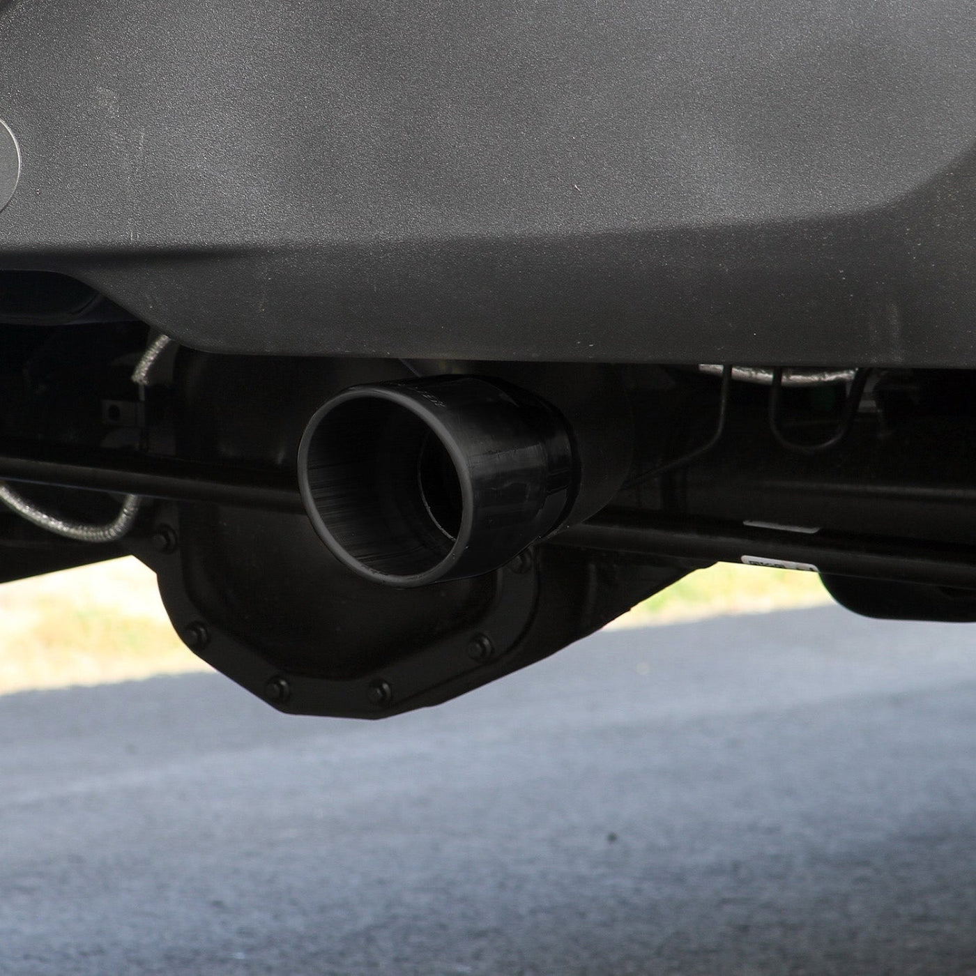 '21-23 Ford Bronco Flowmaster Outlaw Cat-Back Dual Exit Exhaust System Close-up Display on Vehicle 