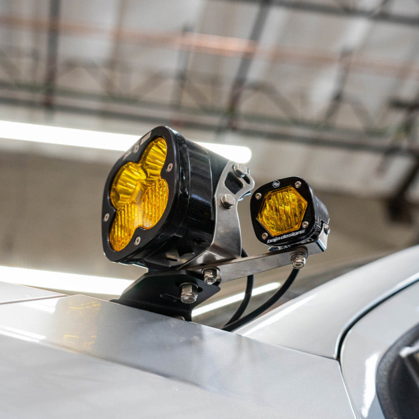 SDHQ Built A-Pillar Add A Light Mount Kit for Baja Designs XL Series Lights installed 