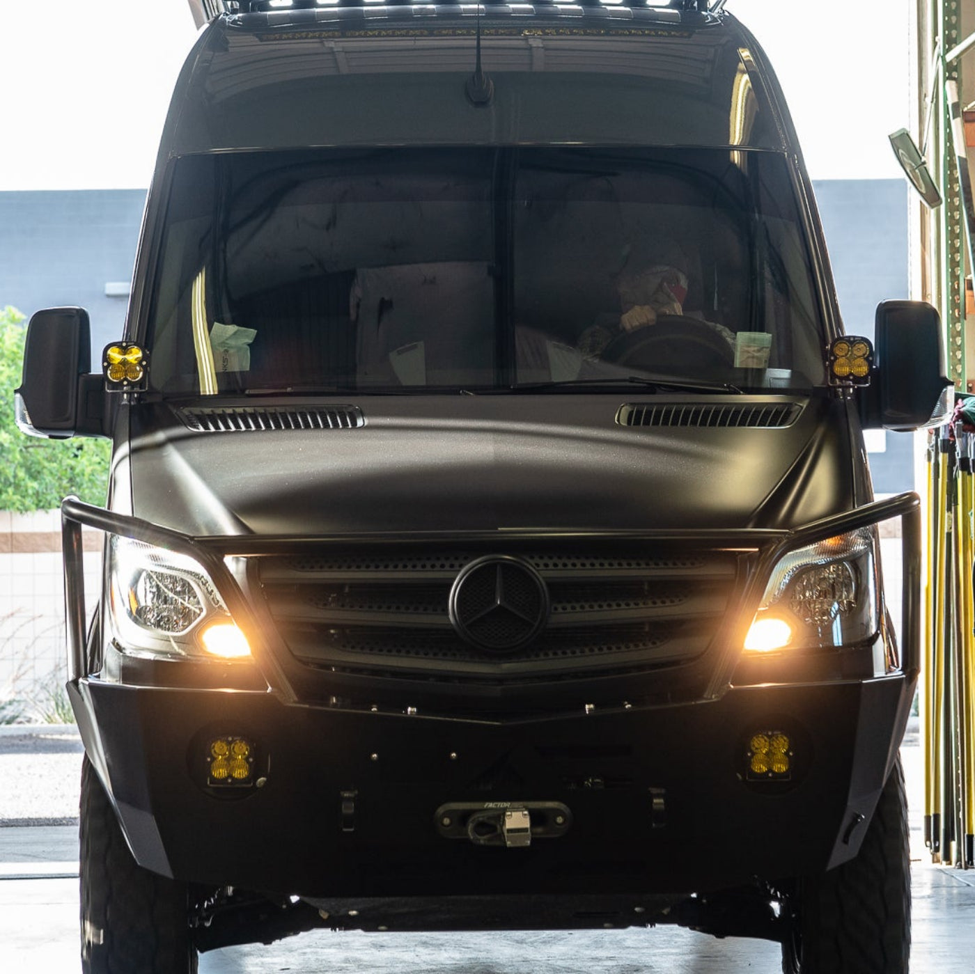 '07-18 Mercedes Sprinter Van SDHQ Built A-Pillar Light Mounts (front view)